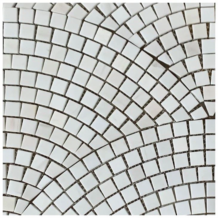 Fan Pattern Mini Marble Mosaic Tilesd
