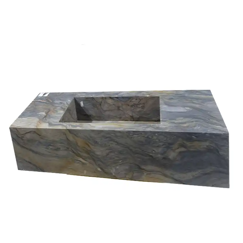 Fusion Blue Quartzite samþætt vaskur