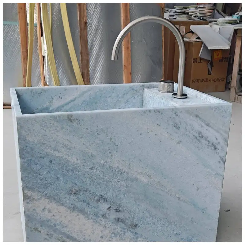 Blue Crystal Marble Free Standing Sinks Blue Crystal Marble Free Standing Sinks