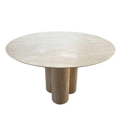 Beige Travertín borðstofuborð