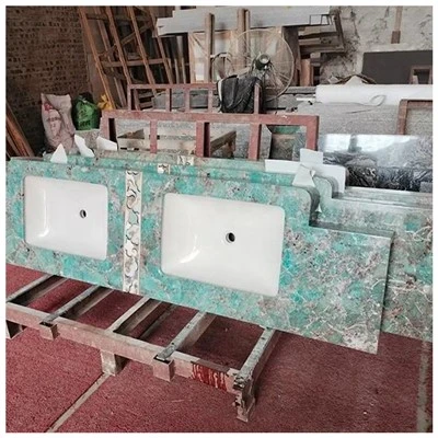 Grænir Amazonite Quartzite Vanity Tops